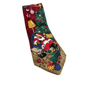 Thinking Of You Ties Neck Tie Men 100% Polyester Red Merry Christmas Teddy Bear
